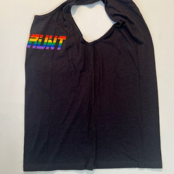 Fort Troff Size L Cotton Blend GRUNT PRIDE Tank Top - Black/PRIDE Colors - Picture 7 of 9